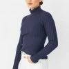Among The Brave Fashion Phenomenal Navy Marle Rib Knit Tutleneck