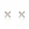 Linda Tahija Cross St Silver Stud Earring Accessories