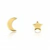 Linda Tahija Accessories Star + Moon 14k Gold Plate Stud Earring