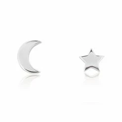 Linda Tahija Star + Moon St Silver Stud Earring Accessories