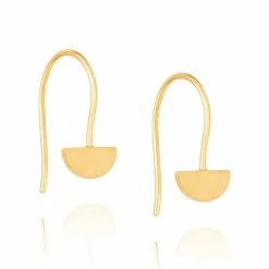 Linda Tahija Accessories Yolly Semi Circle 14k Gold Plate Hook Earrings