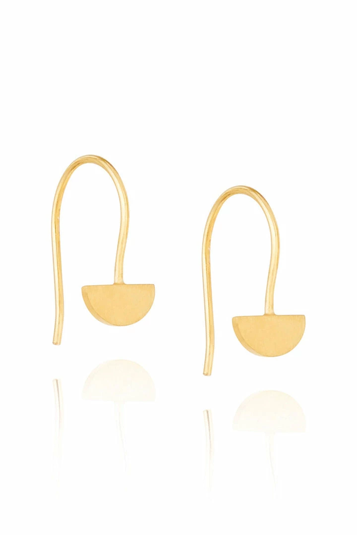 Linda Tahija Accessories Yolly Semi Circle 14k Gold Plate Hook Earrings
