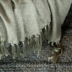 Mulberi Rhapsody Acrylic Brushed Muted Sage Throw 130x150cm Cushion, Throws & Linen