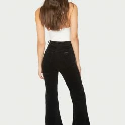 Rollas Eastcoast Flare Black Velvet Cord Pant
