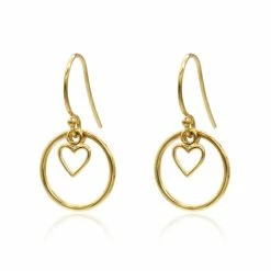 Linda Tahija Heart Halo 14k Gold Plate Earrings