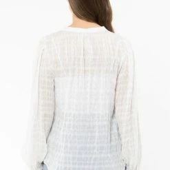 Seeking Lola Wholesome White Lurex Button Down Shirt Fashion