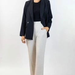Ivy + Jack Cooper Black Crepe Boyfriend Semi Fitted Blazer Fashion