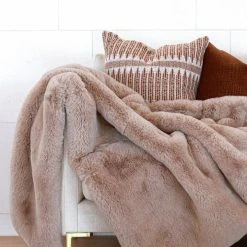 Home Lab Vegan Fur Throw Big Bear Pewter 130X 150cm Cushion, Throws & Linen