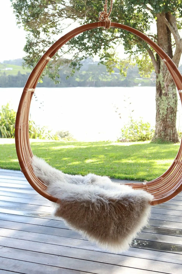 Home Lab Tibetan Lamb Fur Rug Fawn 60 X 90cm