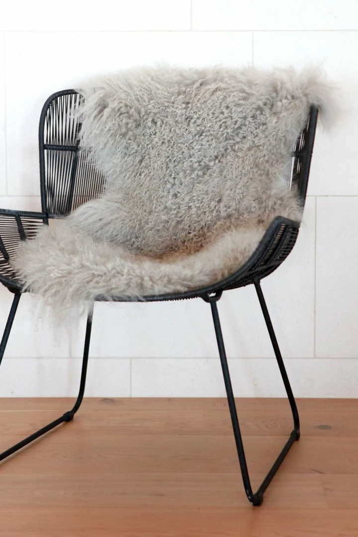 Home Lab Tibetan Lamb Fur Rug Fawn 60 X 90cm