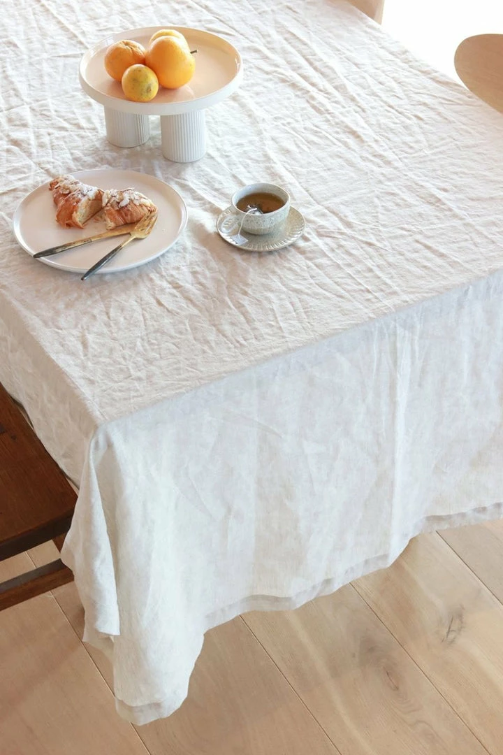 Home Lab 100% French Linen Table Cloth 150cm X 300cm Natural Oat