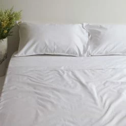 Home Lab 1000TC 100% Cotton Hotel Luxe Sheet Set Queen White Cushion, Throws & Linen