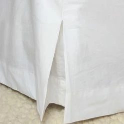 Home Lab Cushion, Throws & Linen 100% Stonewashed Cotton Bed Skirt Queen White