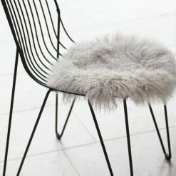 Home Lab Tibetan Lamb Fur Seat Warmer Fawn 4cm Dia