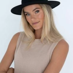 Humidity Lifestyle Accessories Billie Black Fedora Hat