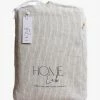 Home Lab 100% French Linen Duvet Cover Set Super King Charcoal Pinstripe Cushion, Throws & Linen