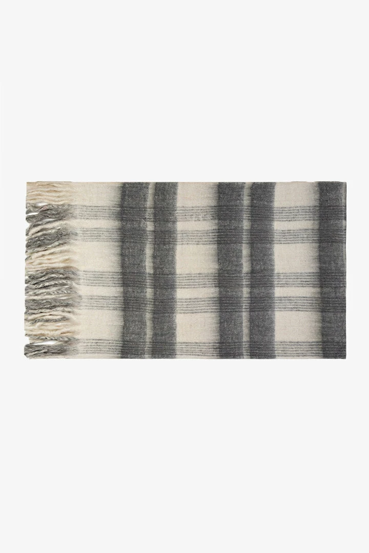 Kerridge Cushion, Throws & Linen Bliss Winter White And Charcoal Bumble Throw