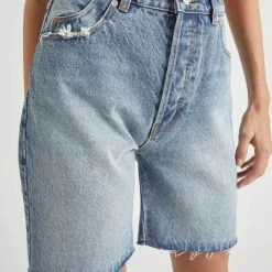 Rollas Fashion Classic Cutoff 90s Blue Long Denim Shorts