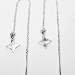 Audrey Loves Ruby Accessories Square Star Thread Earrings