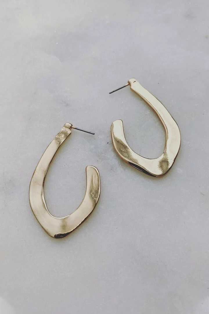 Flo Gives Back 15% To Women In Need Accessories Gold Hooked Earrings