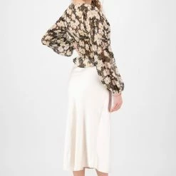 Ivy + Jack Jolie Ivory Gardenia LS Button Down Top Fashion