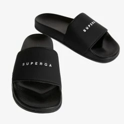 Accessories 1908 Black Superga Logo Slides