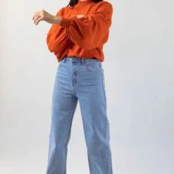 Abrand Jeans Fashion A 94 High Wide Walk Away Light Blue Denim Jean