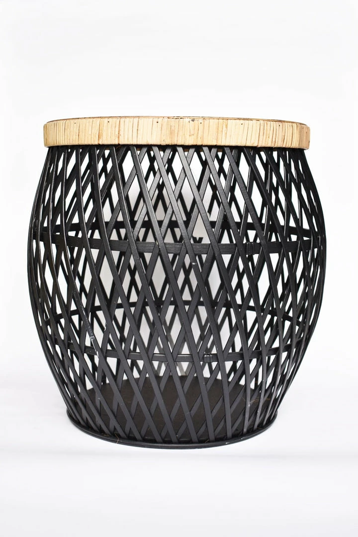 Robert Mark Diona Small Black Rattan Table Furniture