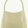 Brie Leon Chloe Top Handle Bone Baby Croc Bag Accessories