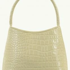 Brie Leon Chloe Top Handle Bone Baby Croc Bag Accessories
