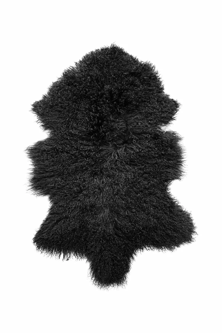 Mulberi Meru Tibetan Black Lamb Skin 60x90cm Cushion, Throws & Linen