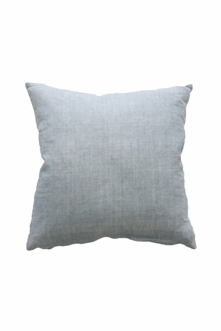 Mulberi Cushion, Throws & Linen Indira Linen Cushion With Feather Inner Chambray 55x55cm