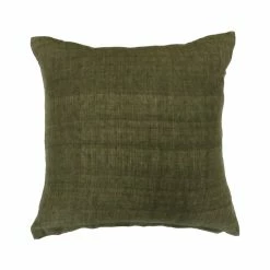 Mulberi Indira Military Linen Cushion 55x55cm Cushion, Throws & Linen