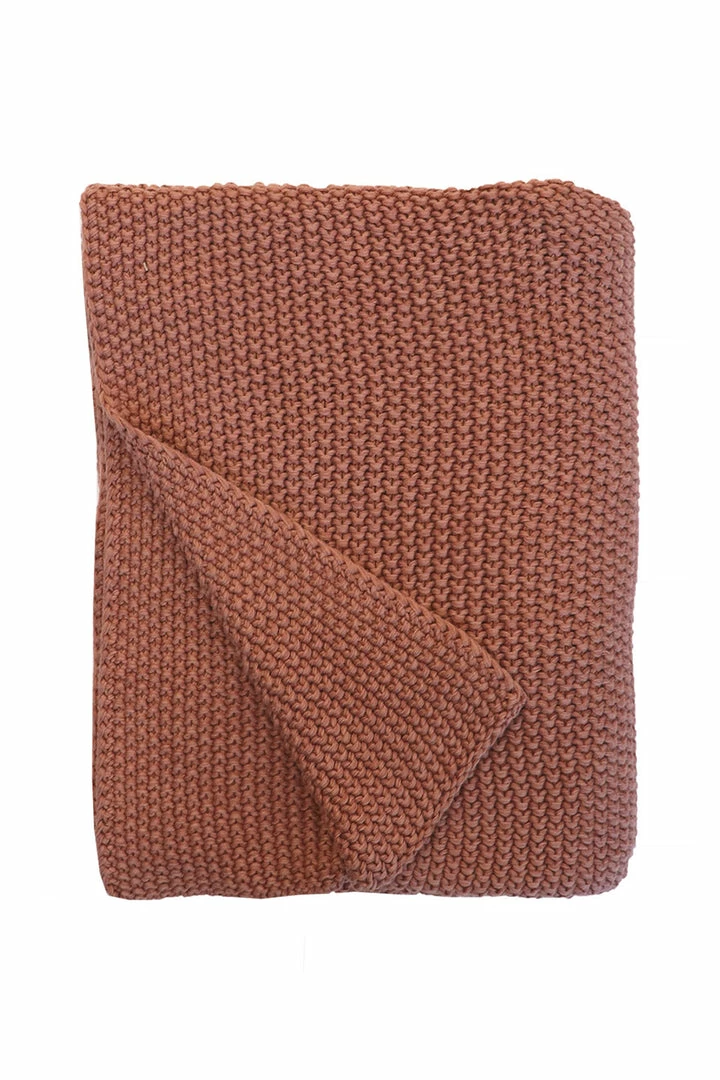 Mulberi Milford Moss Stitch Muted Clay Cotton Throw