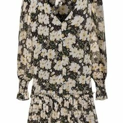 Ivy + Jack Fashion Bria Ivory Gardenia LS Dropped Waist Smock Dress