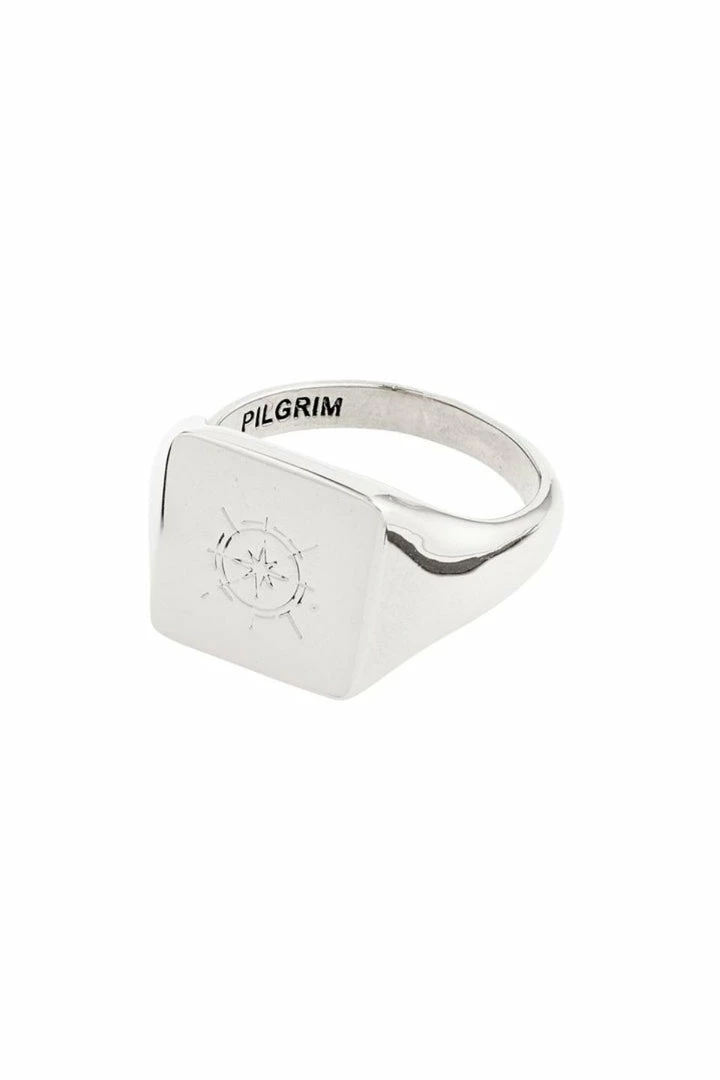 Pilgrim Cressida Silver Chunky Signet Adjustable Ring