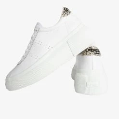 Superga 2822 Club 5 White With Faux Reptile Trim Sneaker Accessories