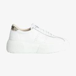 Superga 2822 Club 5 White With Faux Reptile Trim Sneaker Accessories
