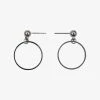 Flo Gives Back 15% To Women In Need Accessories Medium Drop Circle Earrings Rhodium