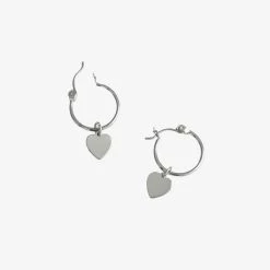 Flo Gives Back 15% To Women In Need Accessories Heart Sleeper Earrings Rhodium