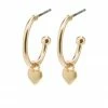 Pilgrim Sophia Heart Sleeper Stud Earrings Gold