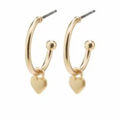 Pilgrim Sophia Heart Sleeper Stud Earrings Gold