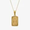 Lindi Kingi Gold Saints Large Rectangle Necklace