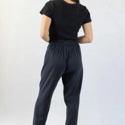 Among The Brave Spirited Black Tie Front Tapered Cupro Pant Fashion