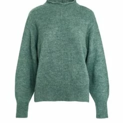 Among The Brave Famous Soft Khaki Mohair Blend Boxy Funnel Neck Knit Fashion