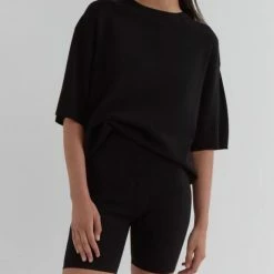 Assembly Fashion Milano Black Knit Biker Short