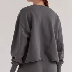 Assembly Label Fashion Jorja Washed Graphite Cropped Sweat