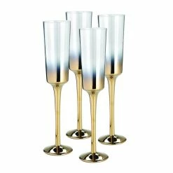 Nel Lusso Cariso Metallic Gold Champagne Flute