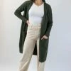 Among The Brave Secure Dark Khaki Longline Cardigan Fashion