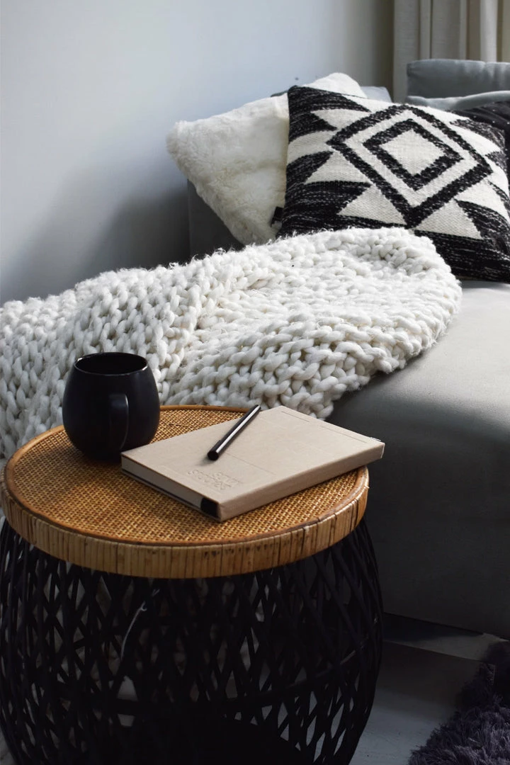 Robert Mark Diona Small Black Rattan Table Furniture